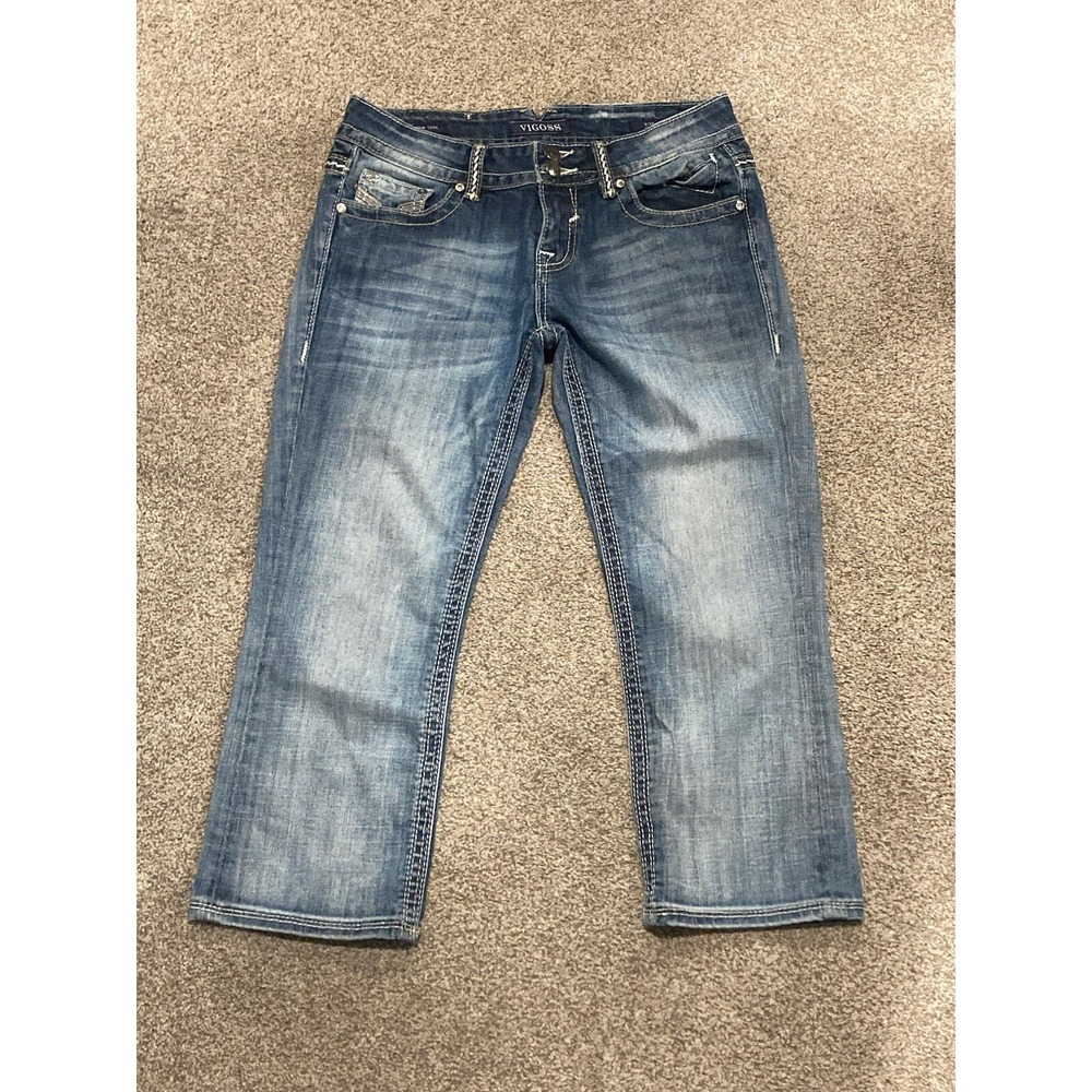 Vigoss Capri Jeans Womens Size‎ 5 Length 21 New York Distressed Light Blue